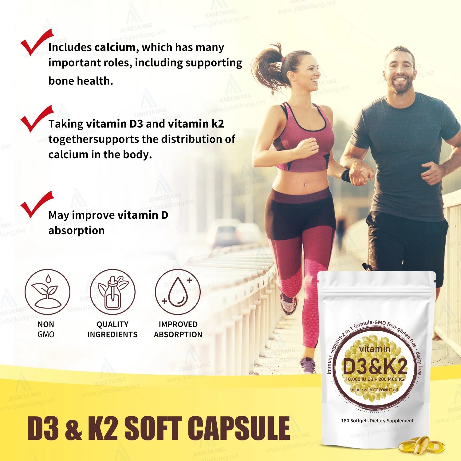 Vitamin D3 K2 10000 iu with Coconut Oil, VIT d3 and k2 Supplements, 180 Gel Caps
