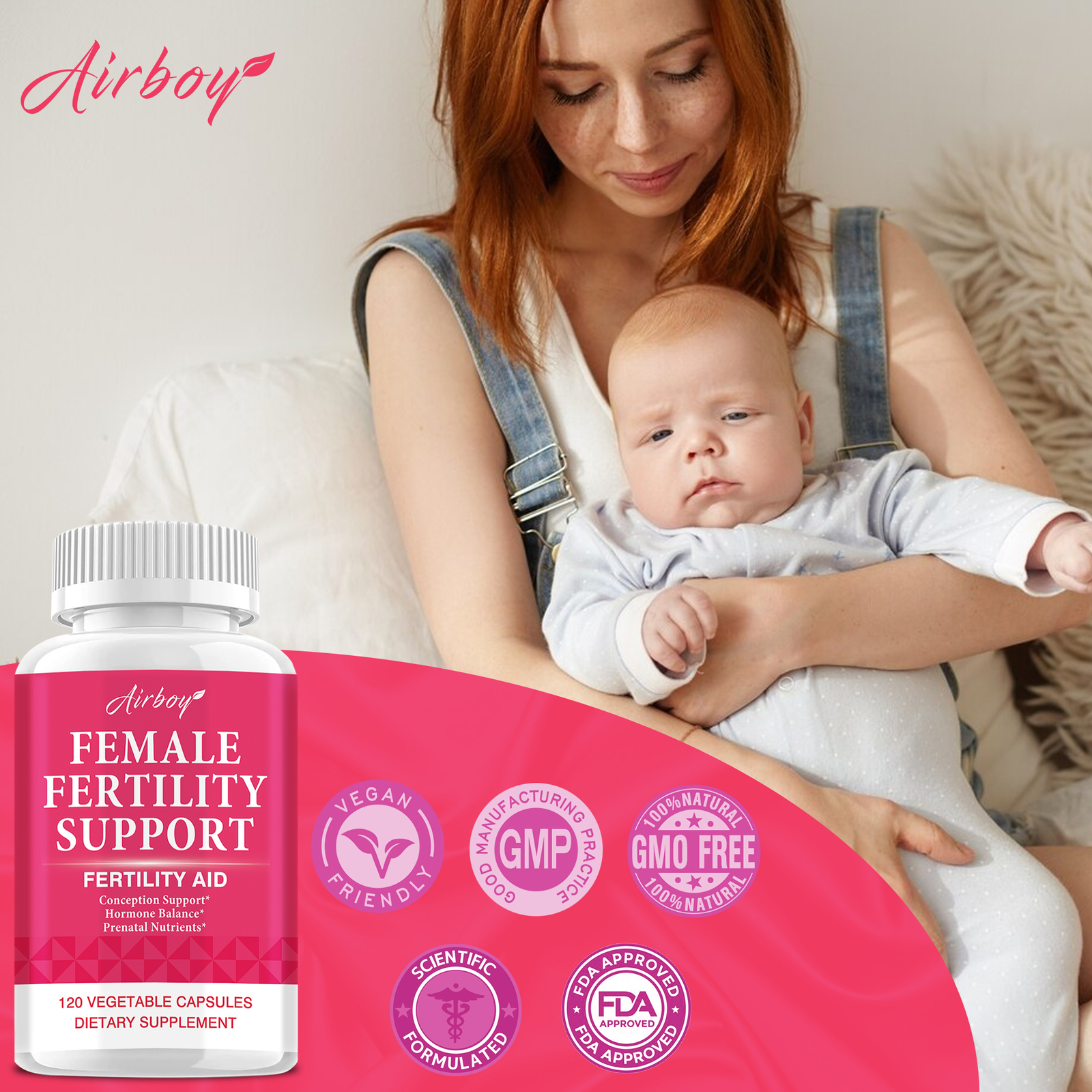 120pcs Female Fertility Support – Hormonal Estrogen Balance, Fertility Support