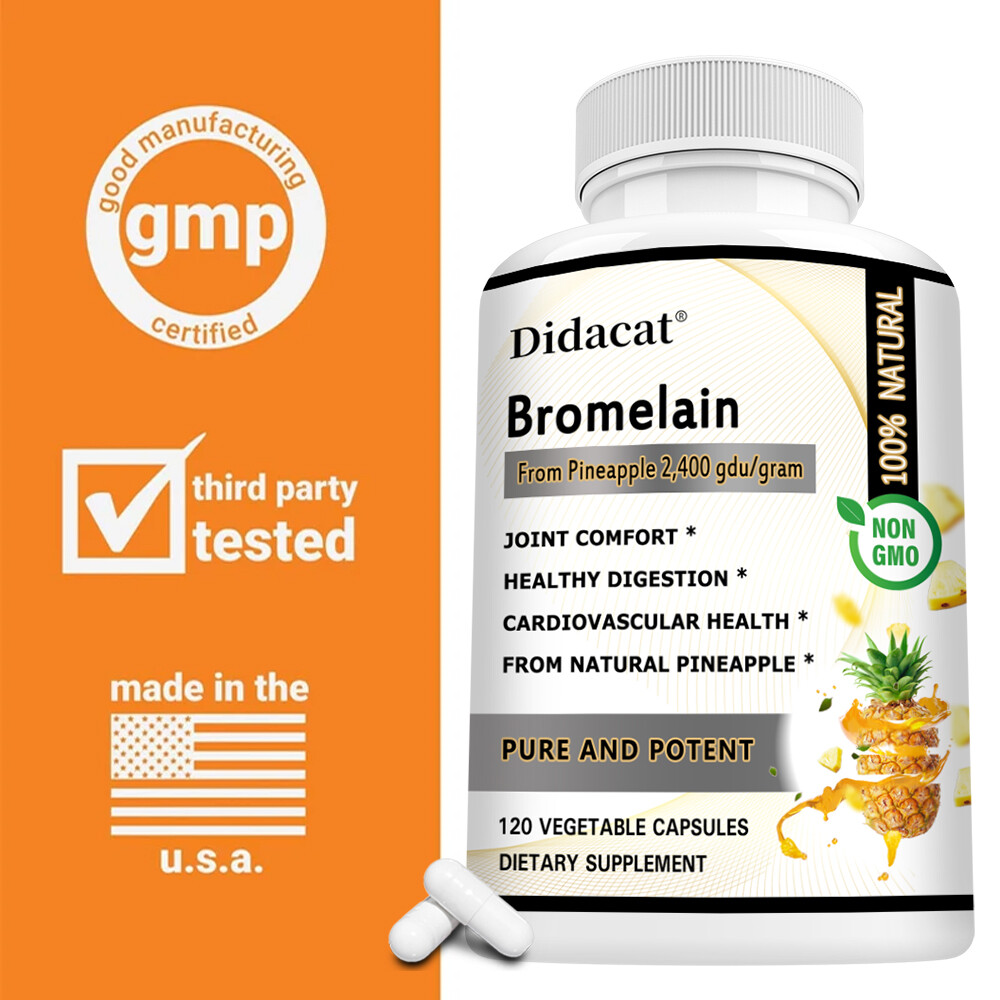 2400 GDU Bromelain 30/60/120Capsule 500mg Pineapple Digestive Supplement Pill