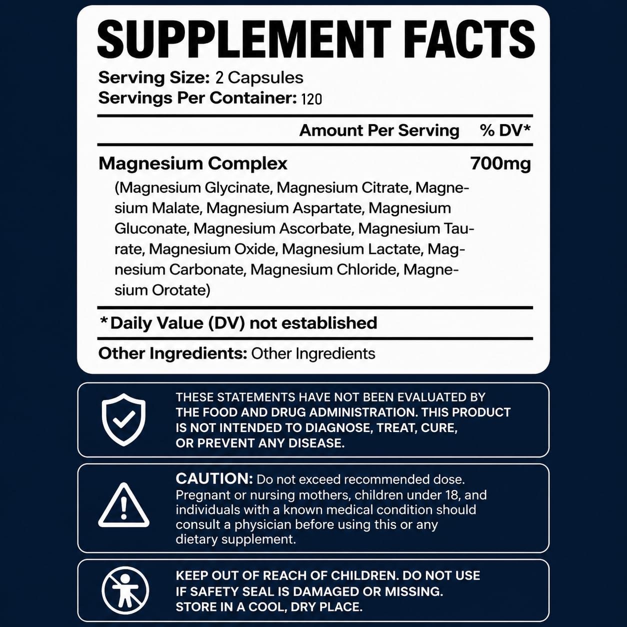 GLAMARA Magnesium Complex Vegan 120 Caps