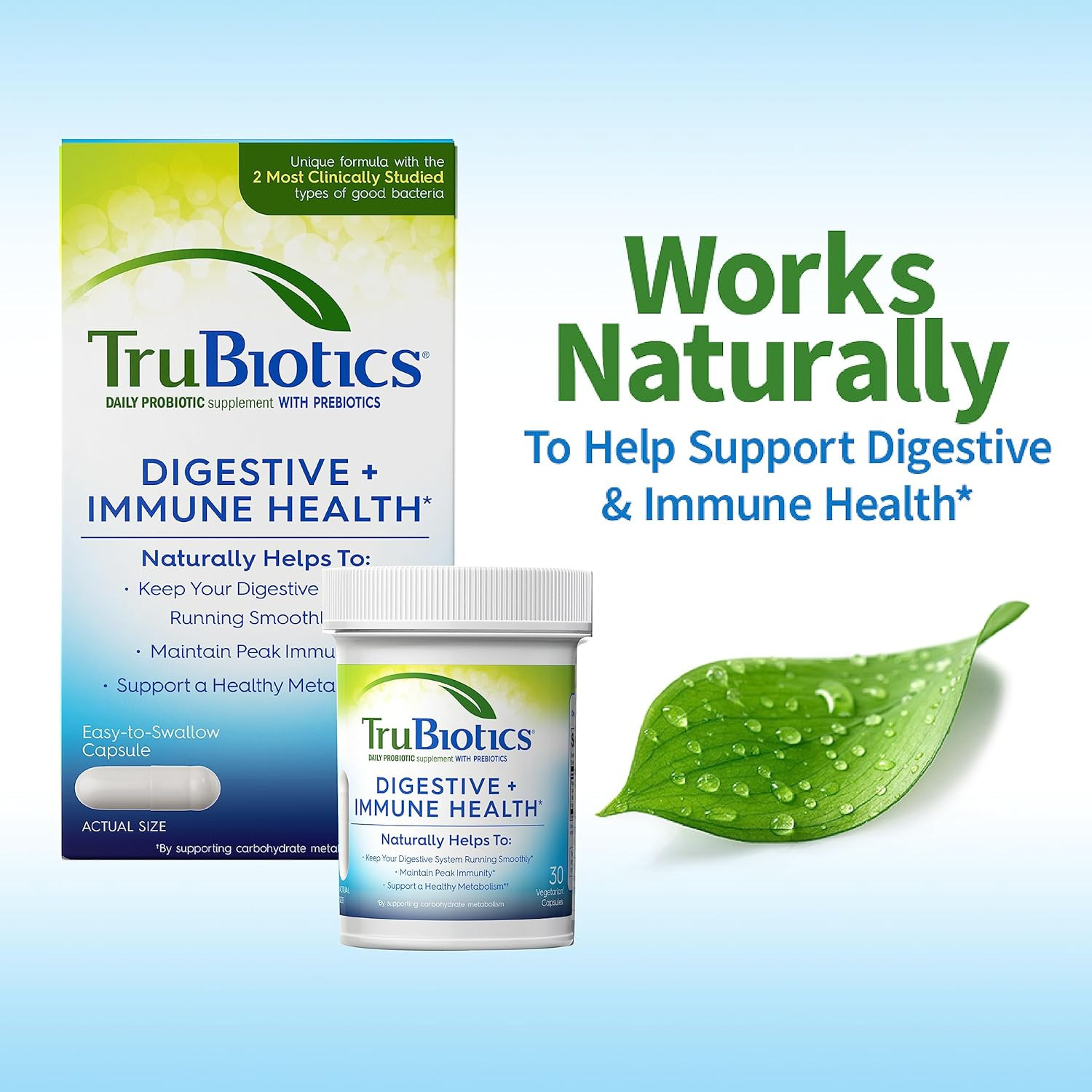 Trubiotics Probiotics for Digestive & Immune Health 60 Capsules EXP:12/28