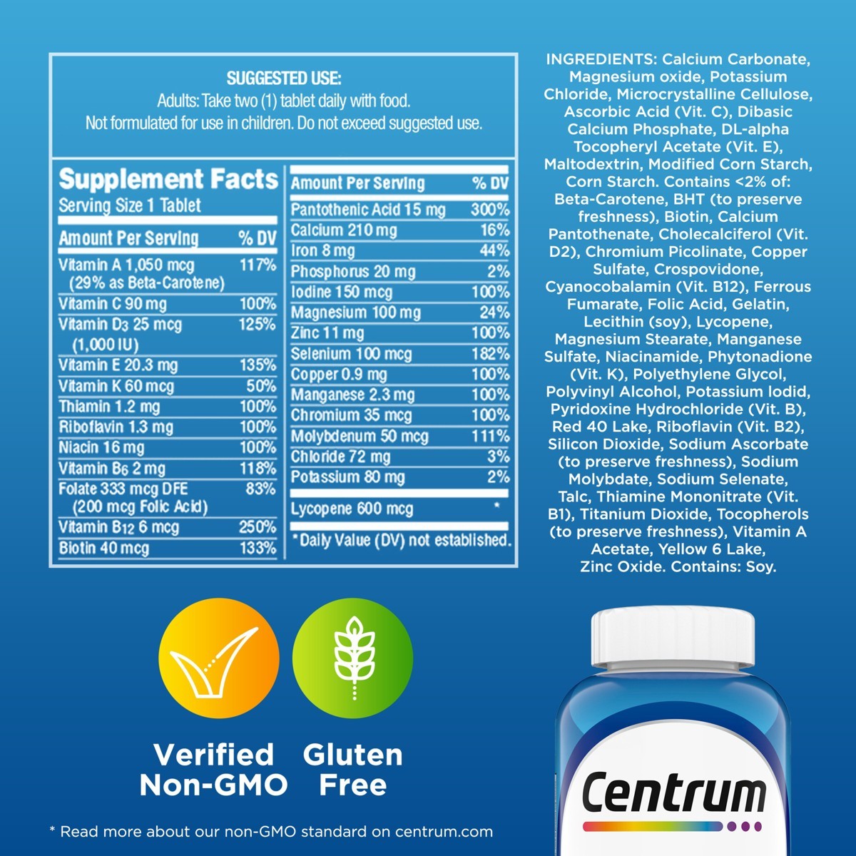 Centrum Men Multivitamin / Multimineral Dietary Supplement Tablets – 120ct