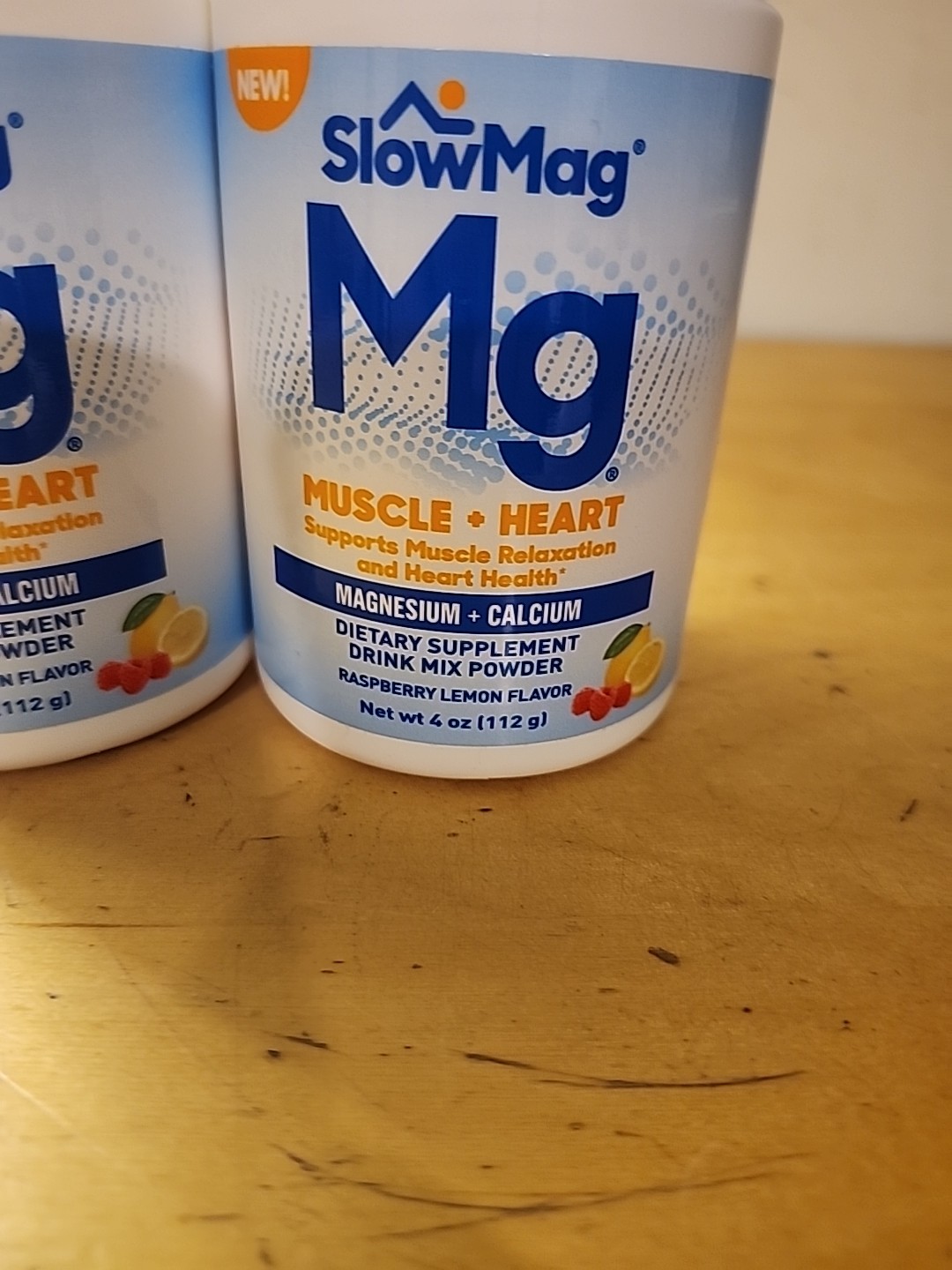 2xMG SlowMag DRINK MIX Magnesium Calcium 4oz MUSCLEHEART Raspberry Lemon 10/2025