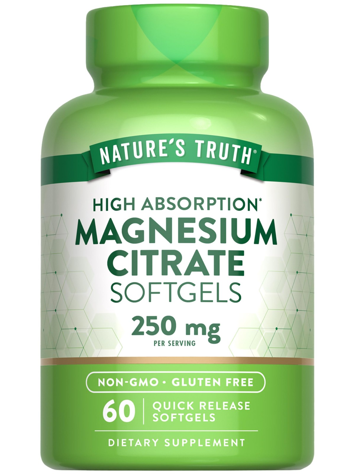 Nature’s Truth Magnesium Citrate Softgels | 250mg | 60 60 Count (Pack of 1)