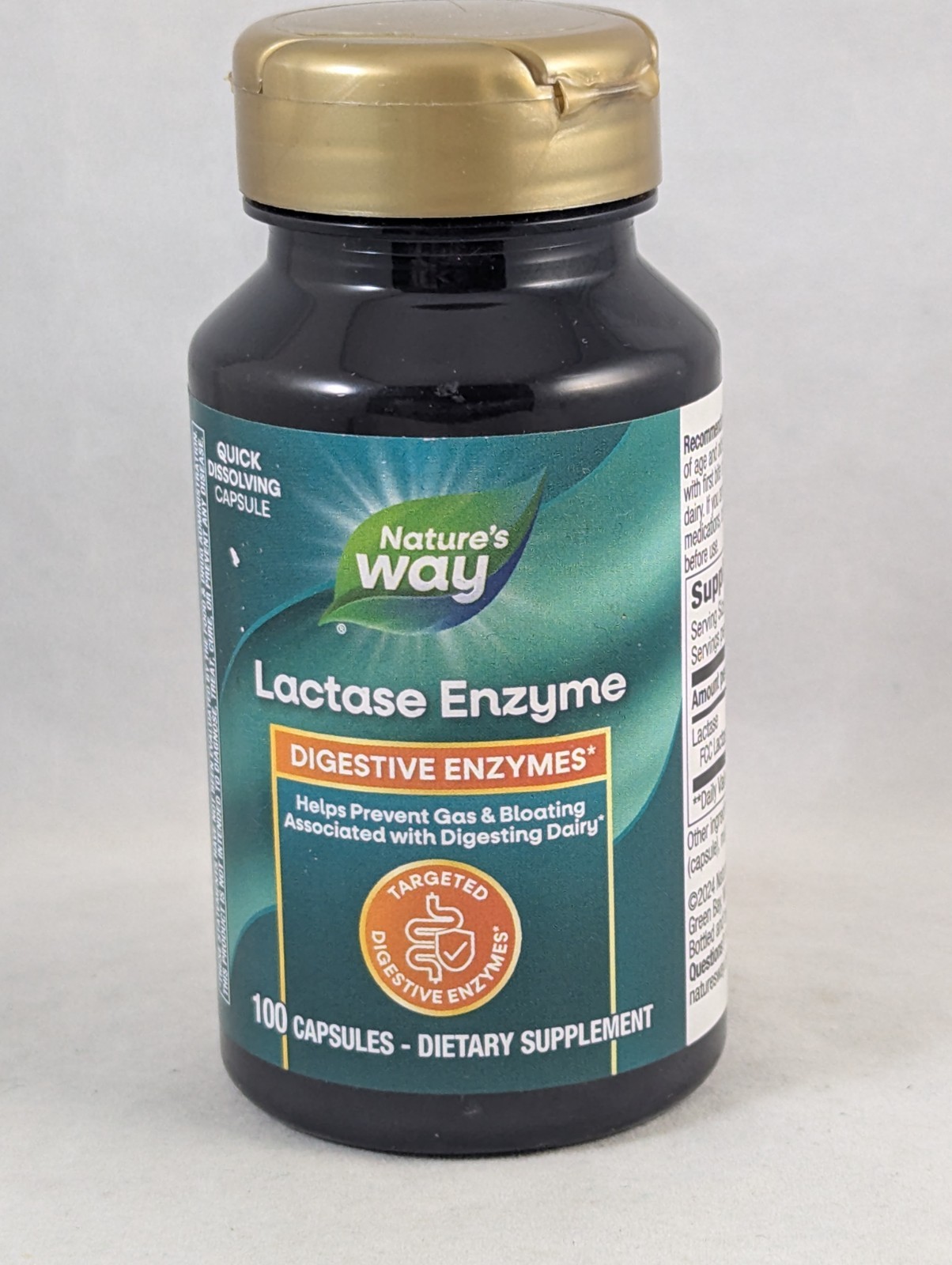 Natures Way LACTASE ENZYME 100 capsules Dairy Digestive Supplement 07/31/2026