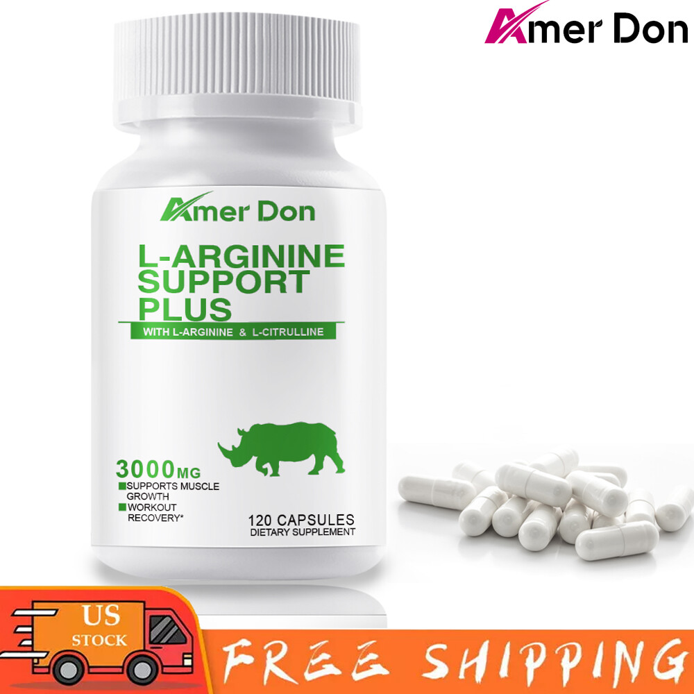 L-Arginine 60/120 Caps Nitric Oxide, Male Vitality Booster, ED Support 3000 mg