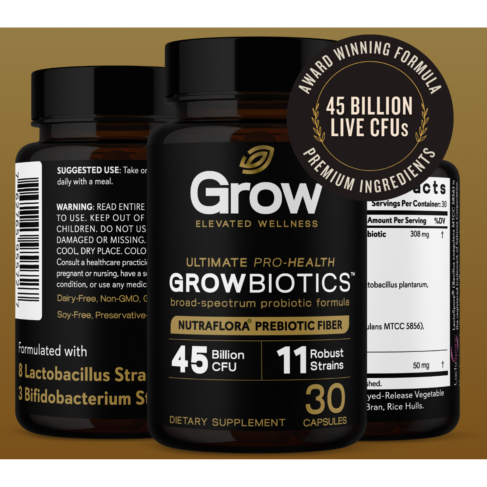 Daily Probiotics w/ Prebiotics 60 Billion CFU Vegan Gut & Digestive Health 30ct