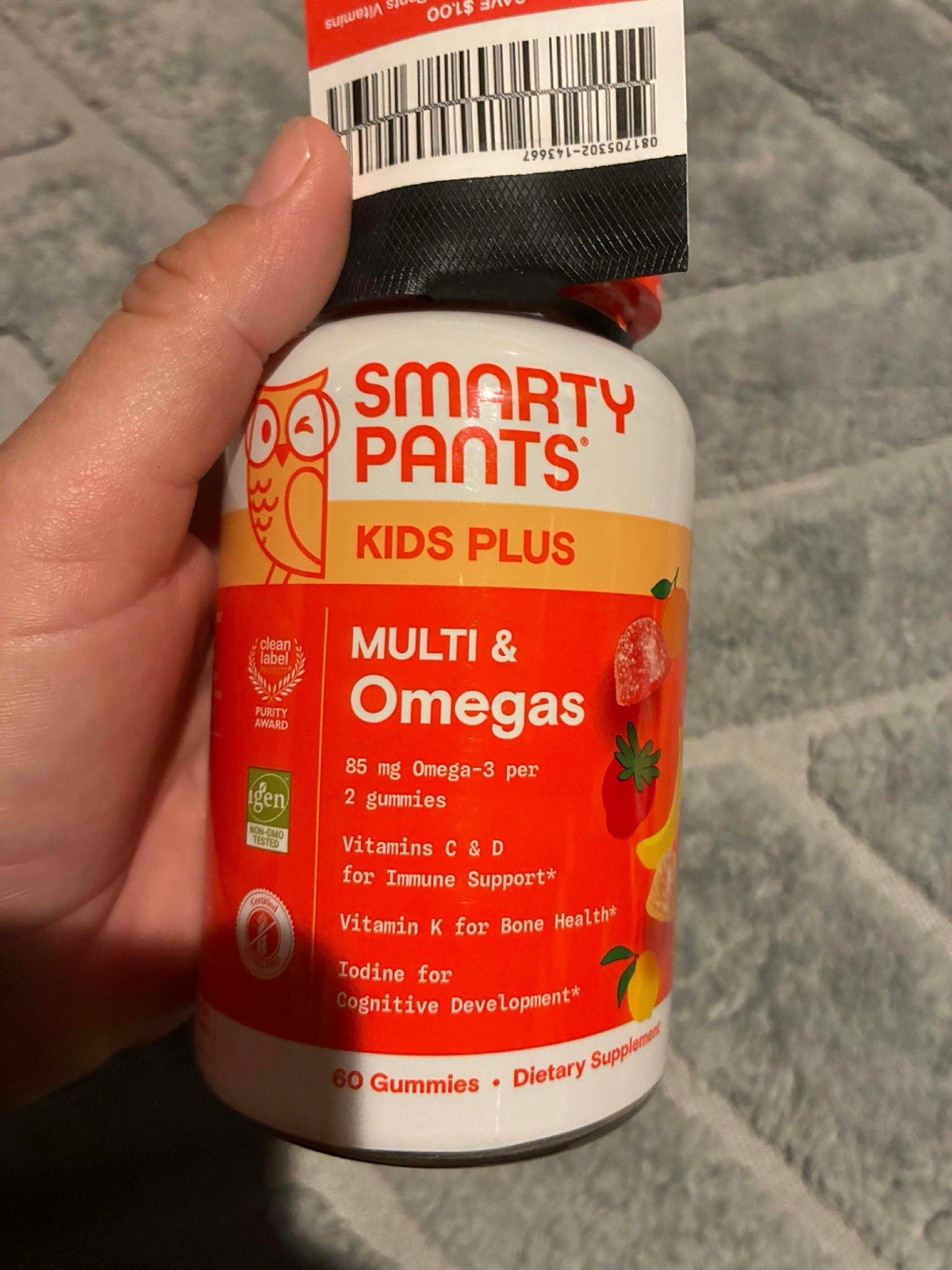Kids Plus, Multi & Omegas Gummies, Lemon, Orange, and Strawberry Banana, 60 Ct