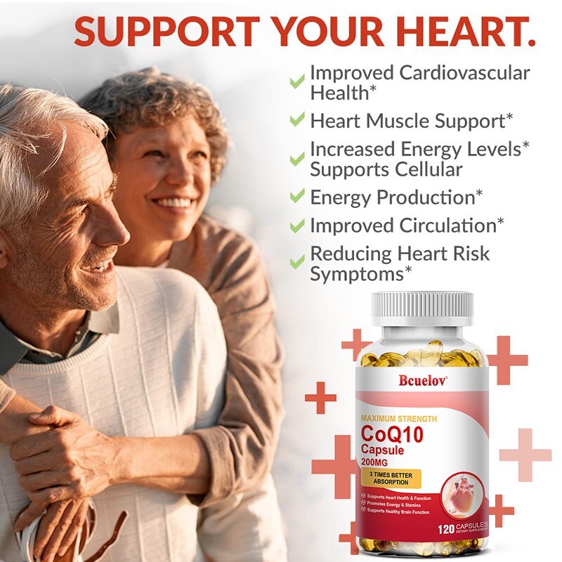CoQ10 200mg 30/60/120 capsules Q10 C0q 10 Coenzyme Cardiovascular Heart Health