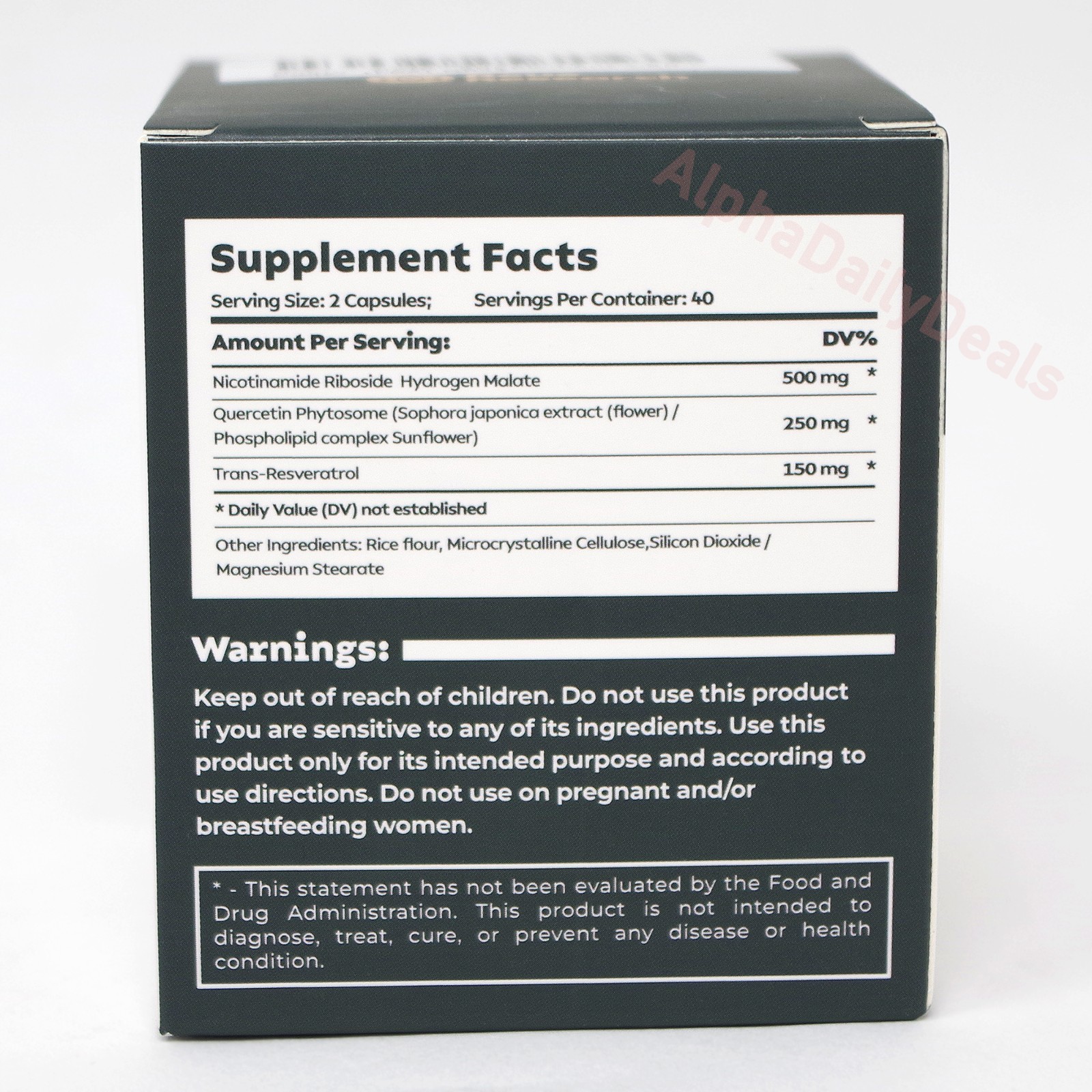 NEW Reus Research NAD+ Nicotinamide Riboside Resveratrol Anti-Aging Supplement