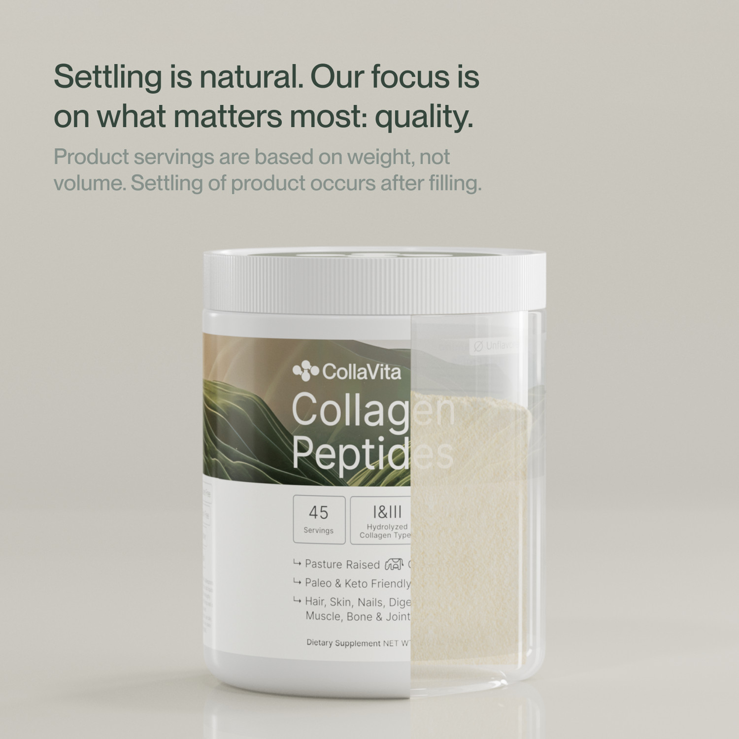 Grass-Fed Collagen Peptides Powder Hydrolyzed Type I III Hair Skin Joint 10oz