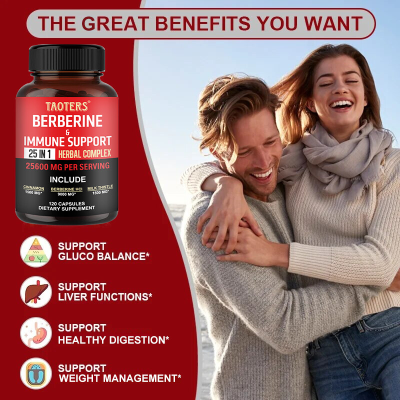 Berberine with Ceylon Cinnamon 25600mg 60/120 Caps Heart Health & Immune