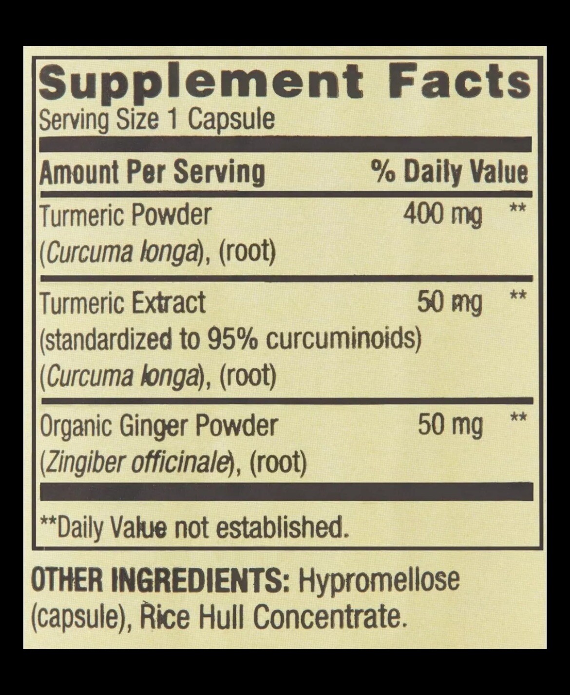 Spring Valley, Turmeric Curcumin Ginger Powder 500mg, 250 Capsules