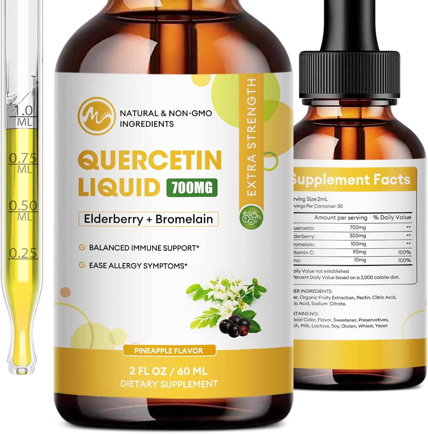 Quercetin Liquid Drops – Quercetin Supplements for Immunity Respiratory Wellness
