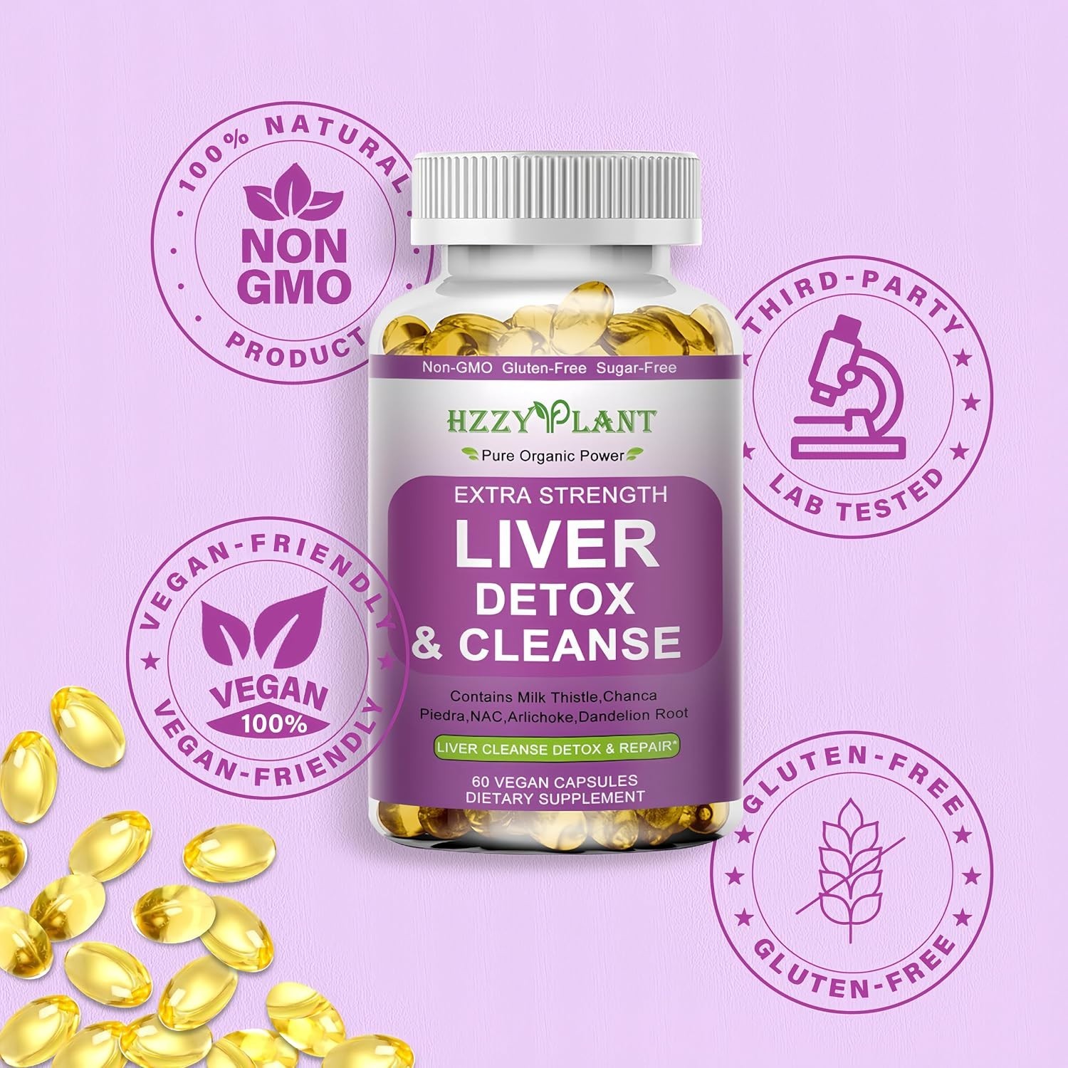 Natural Liver Support – High Absorption Detox Softgels with Dandelion Root