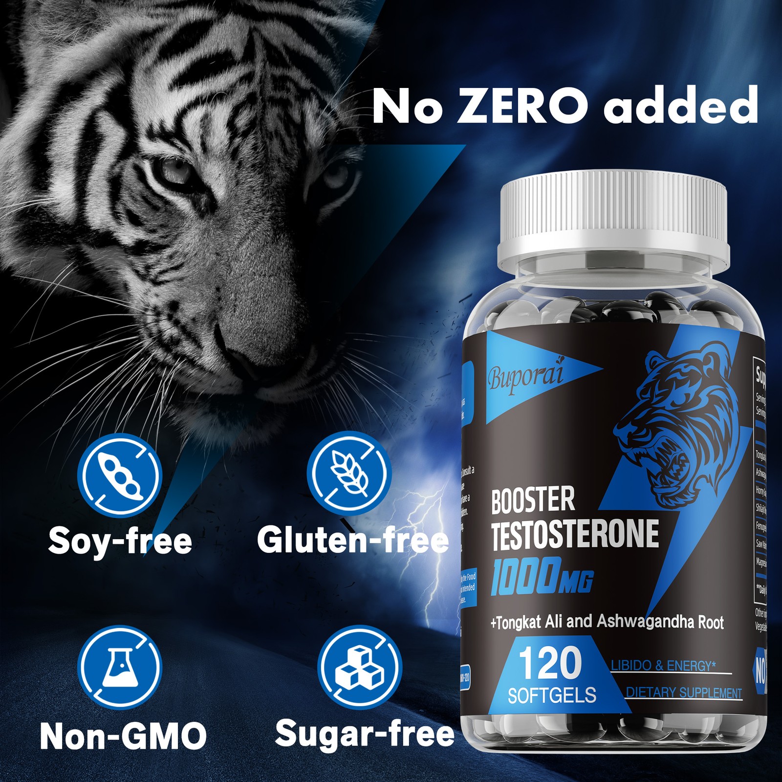 Booster Testosterone 120pcs – Workout, Build Muscle, Strength,Energy&Performance