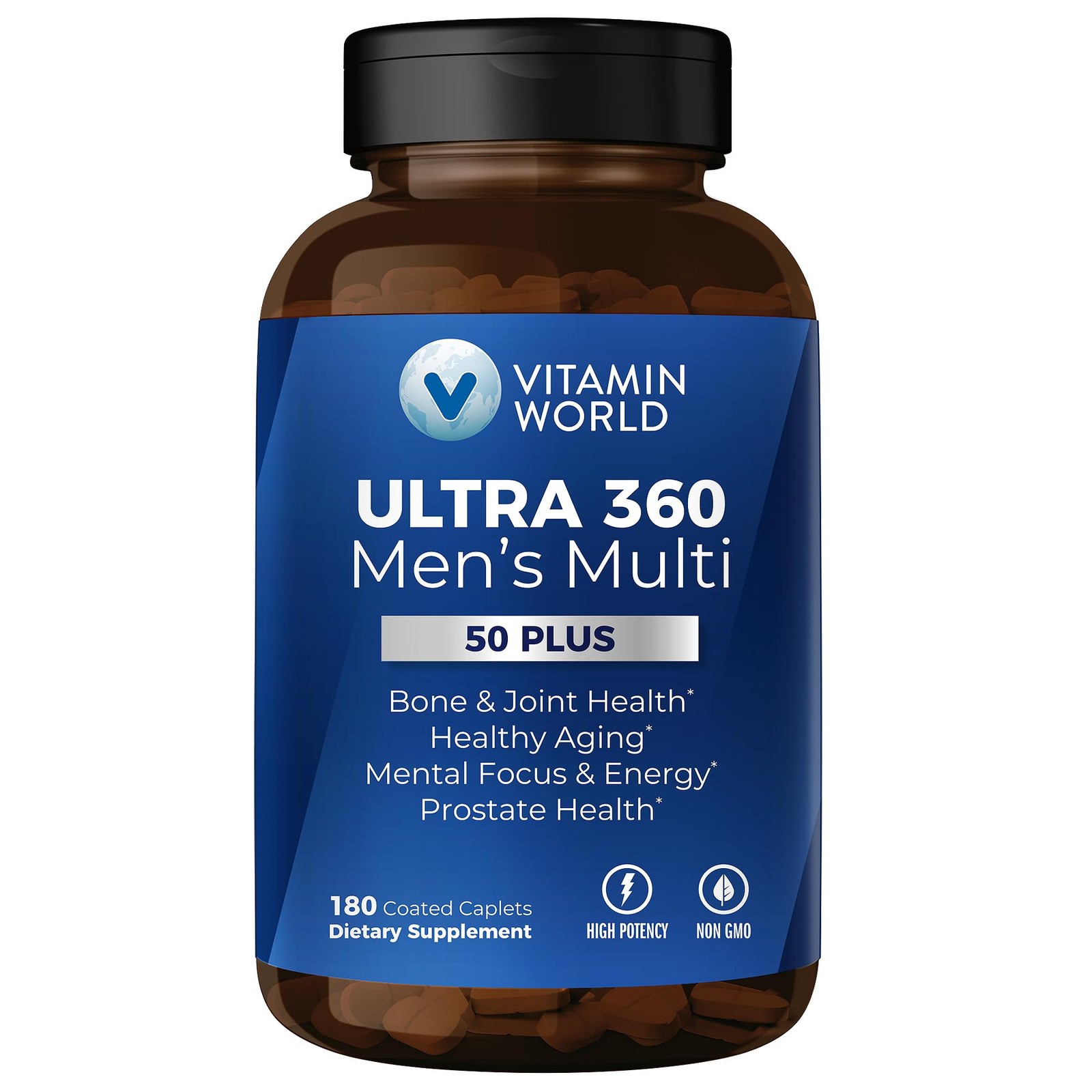 Vitamin World Ultra 360 Multivitamin for Men 50 Plus, 180 Count (Pack of 1)