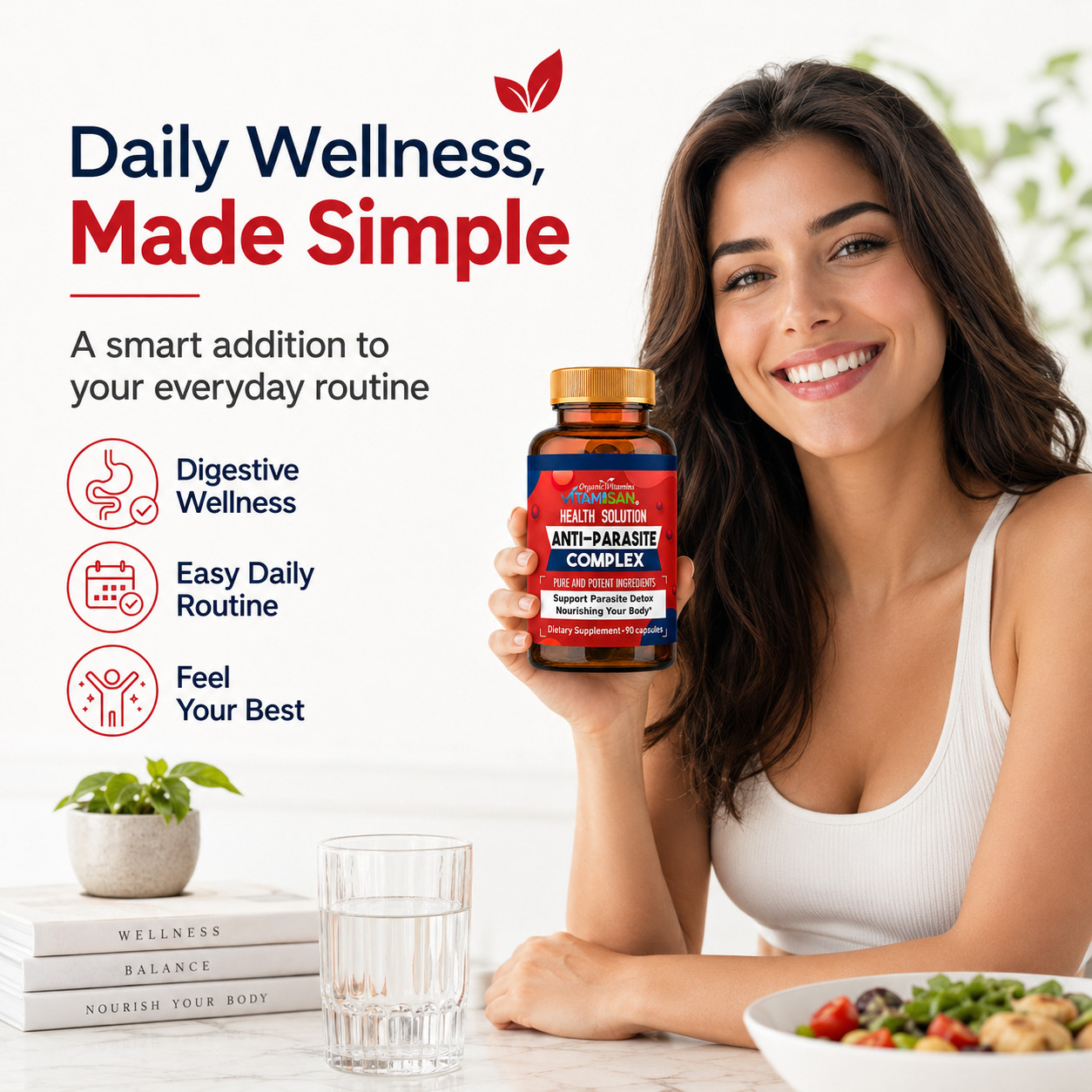 Probiotic capsules intestinal floral digestive support Candida