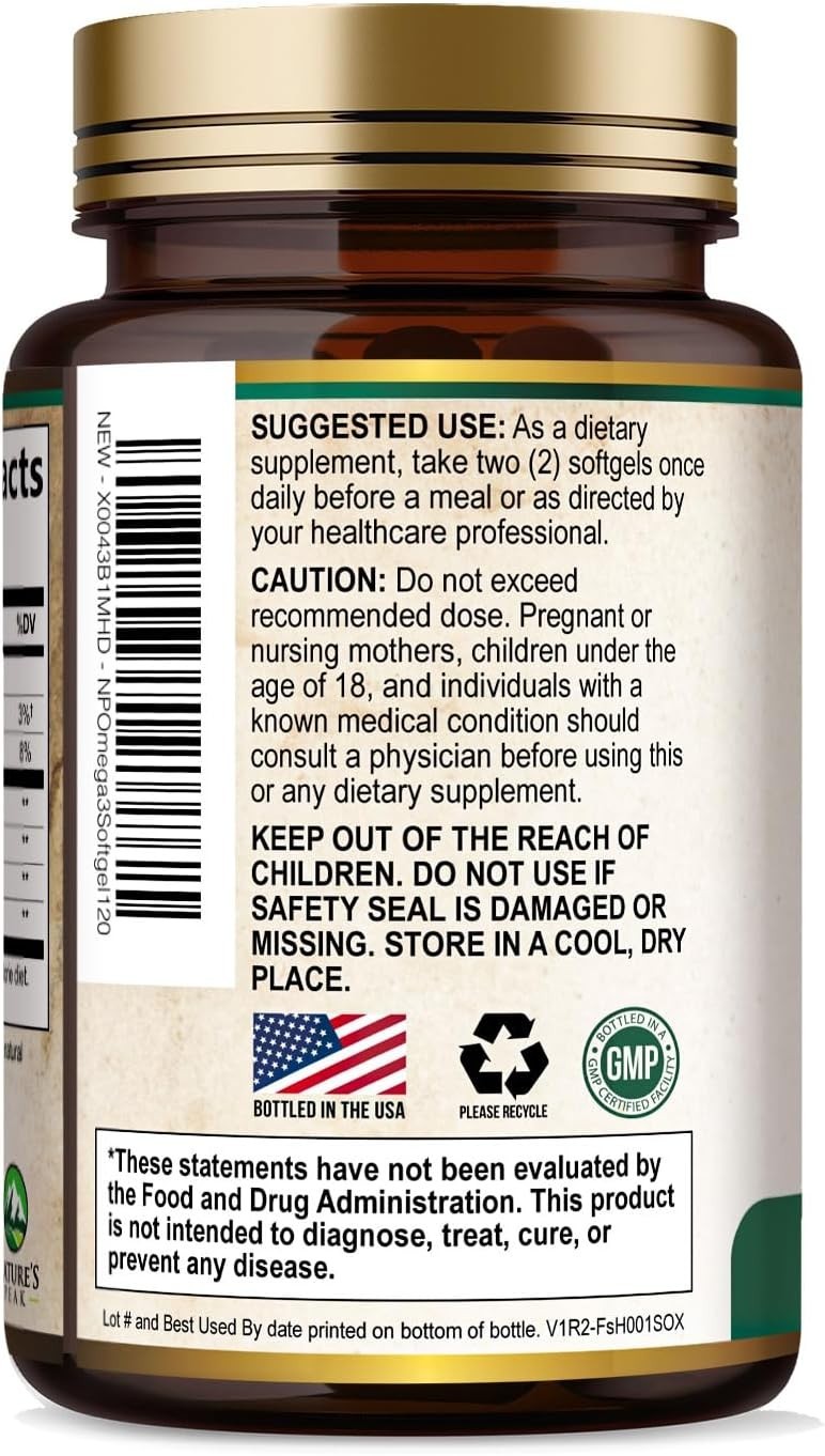 Omega 3 Fish Oil 2400mg EPA DHA Triple Strength 120 Softgels