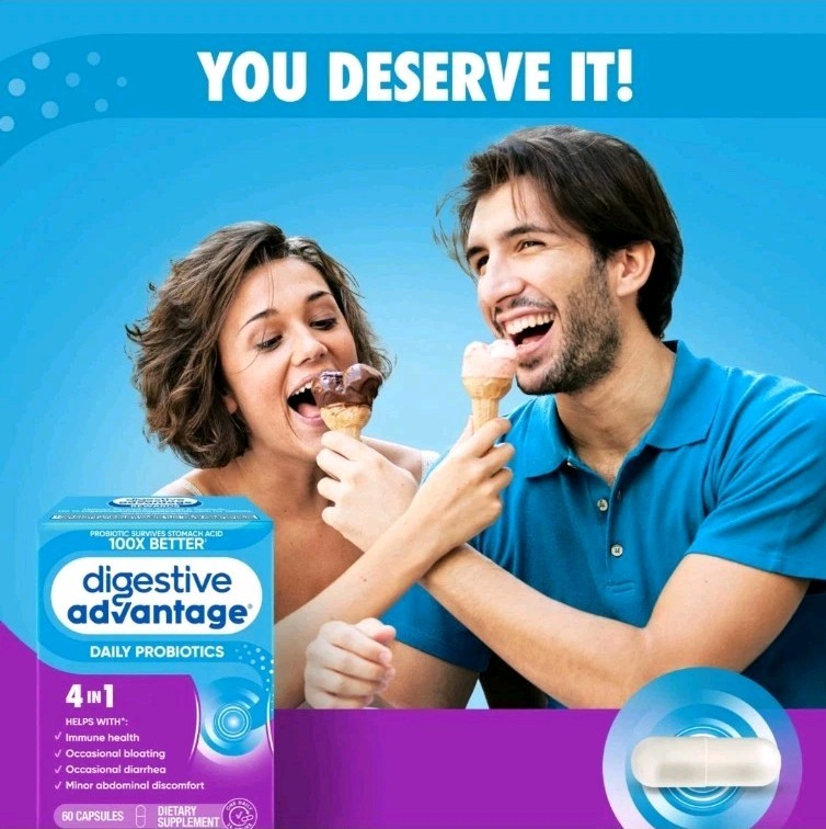 Digestive Advantage Daily Probiotics Immune Support & Gut Health 60 Capsule 1/27