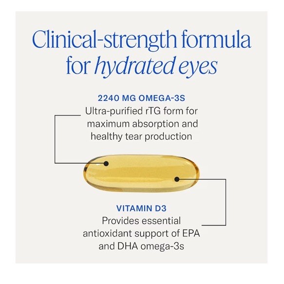 270 Softg PRN De3 Dry Eye Omega 3 Fish Oil &Support for Eye Dryness 2240mg EPA&D