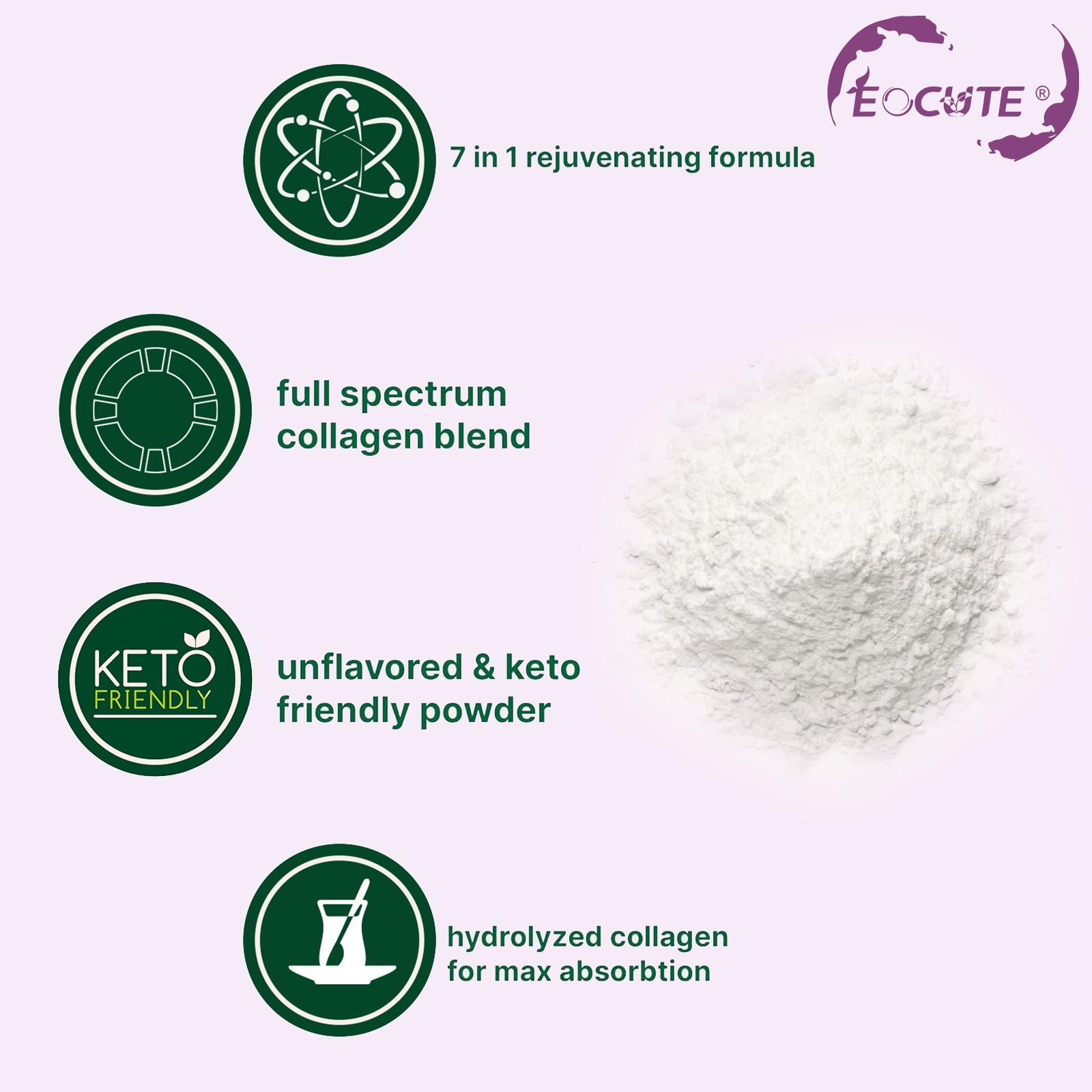 1 lb Multi Collagen Peptides Powder Hydrolyzed Protein Peptide Type I,II,III,V,X