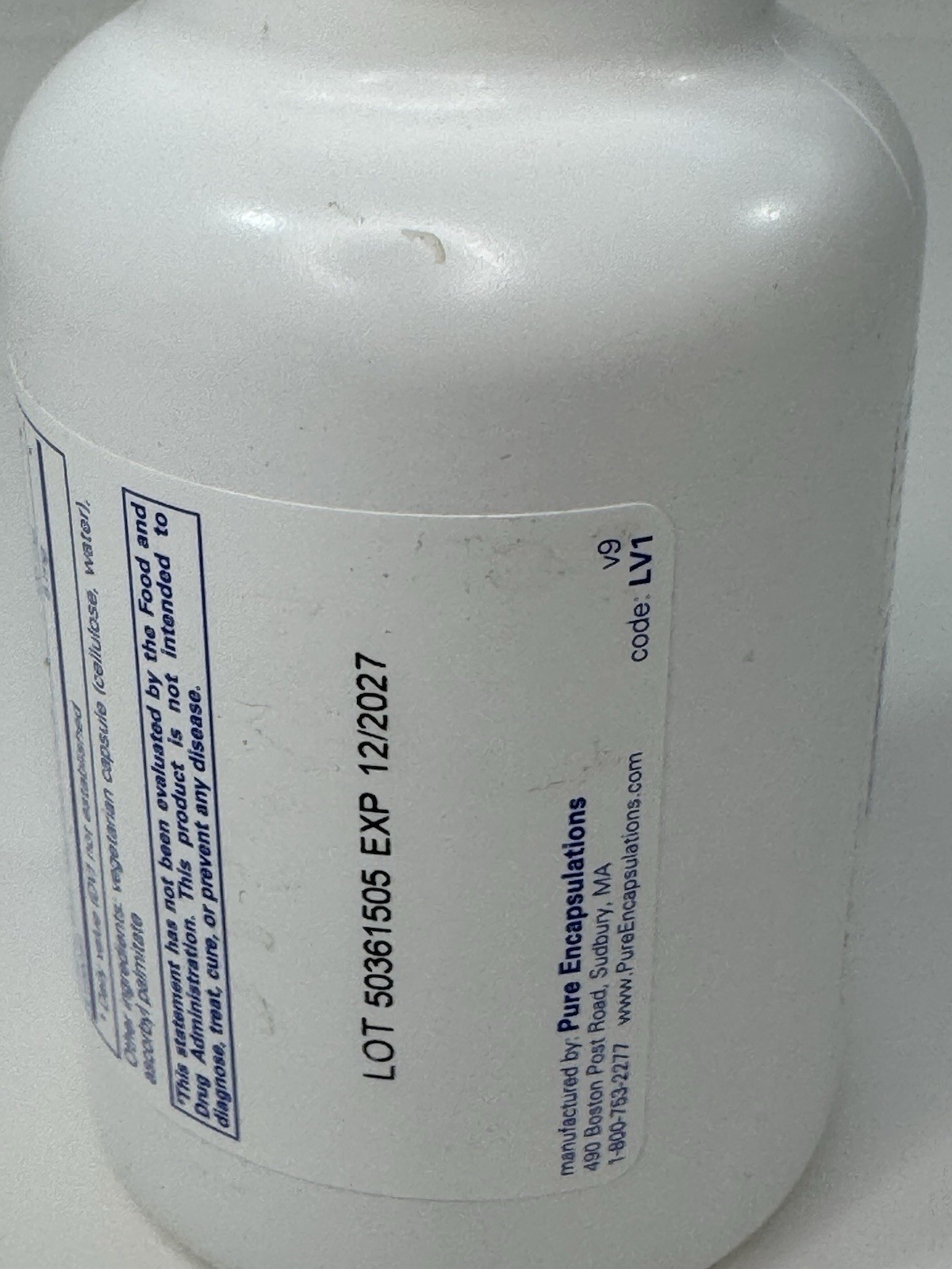 Pure Encapsulations LVR Formula Hypoallergenic Supplement Liver Cell Health 120c