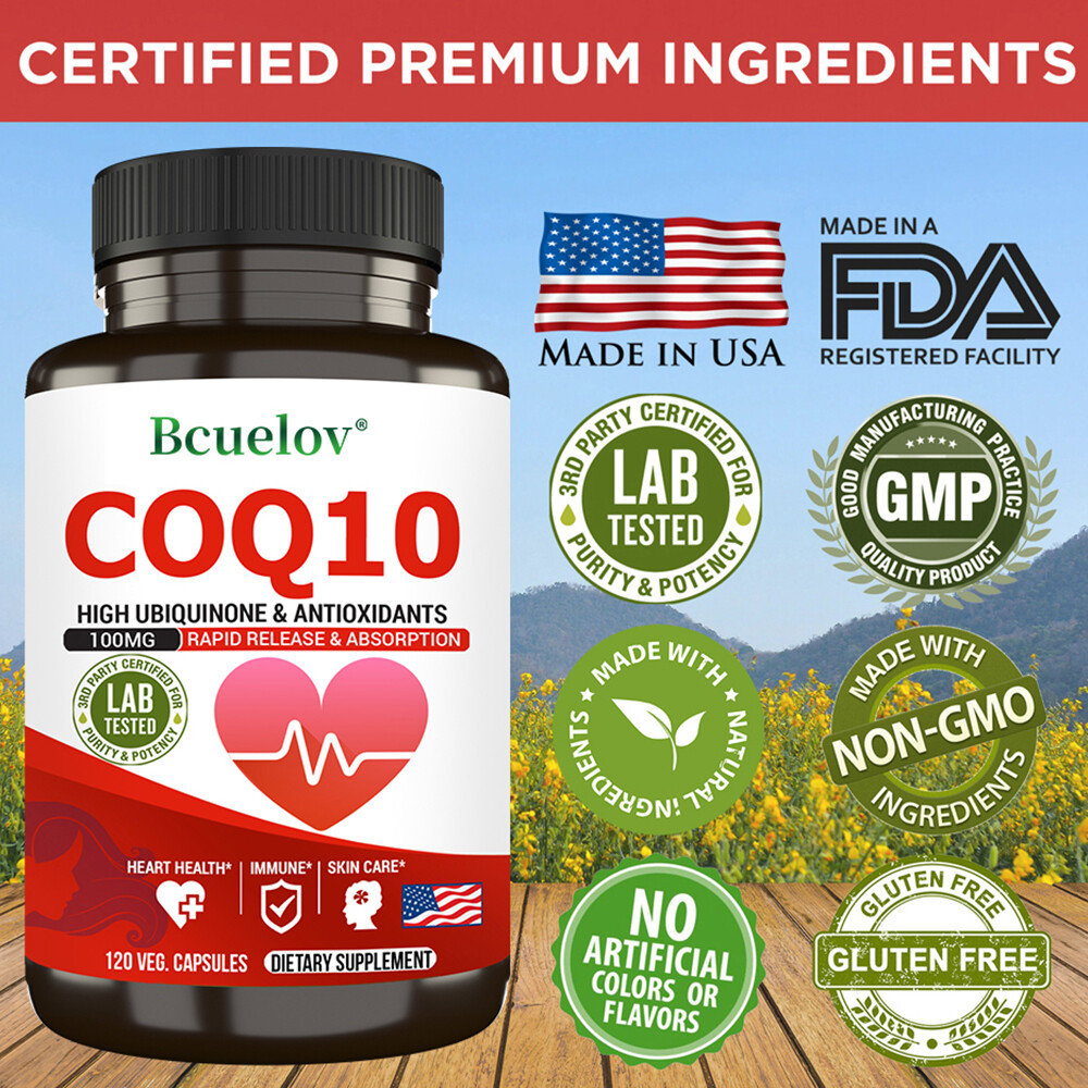 Coq10 Co Enzyme Ubiquinone Cq10 Of Coenzyme Q10 Heart Health 30/60/120 Capsules