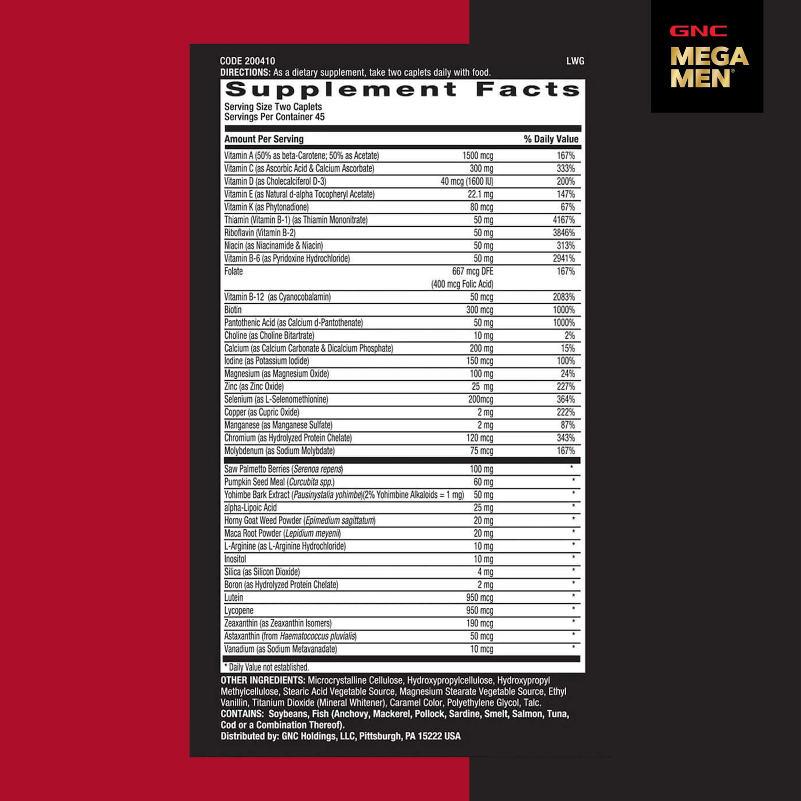 GNC Mega Men Prostate & Virility Multivitamin for Men, 90 Count