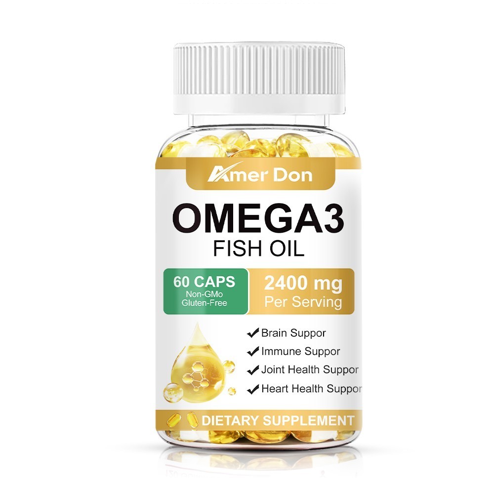 3x Strength EPA & DHA Omega 3 Fish Oil 2400mg, Highest Potency, 60 Softgels
