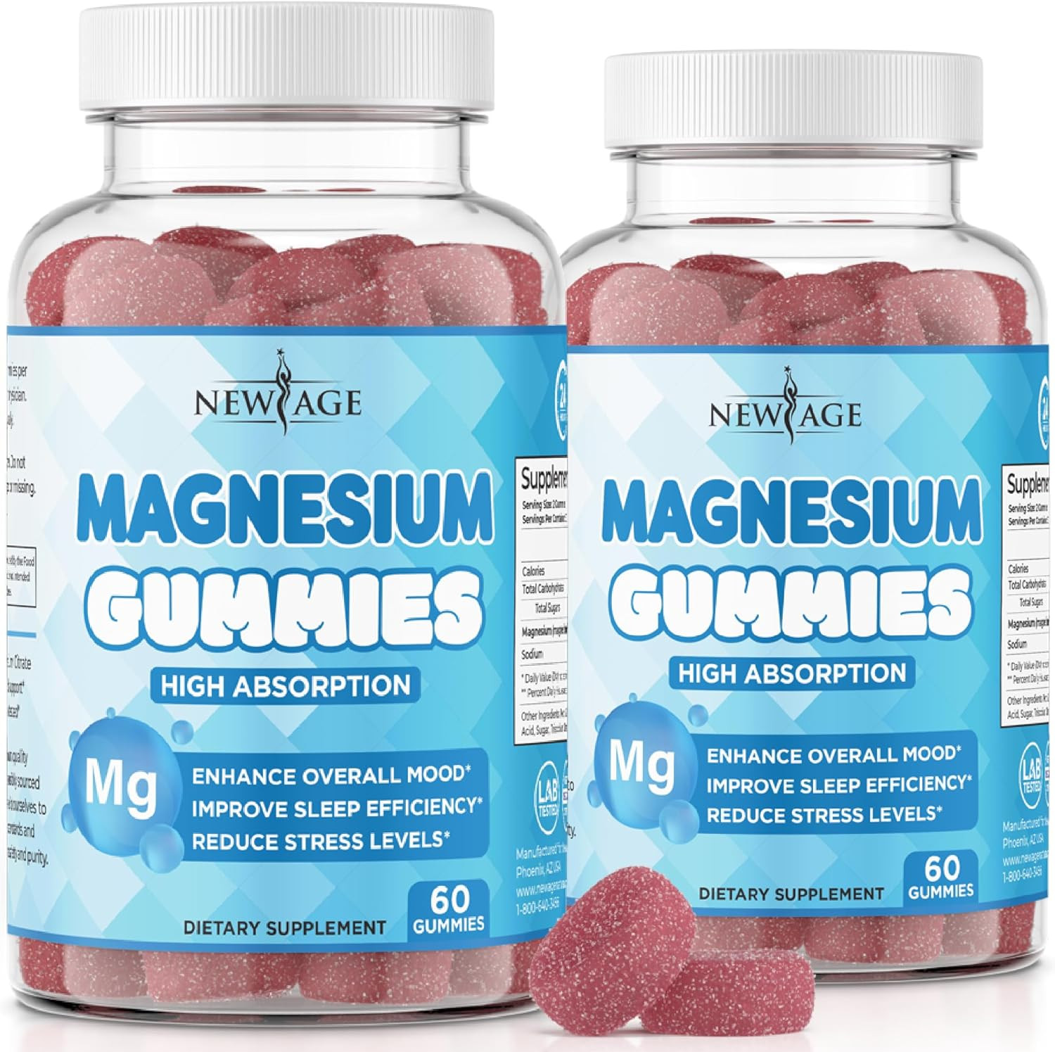 Magnesium Gummies – Calming Anti-Stress Gummies, Magnesium Supplement for Adults