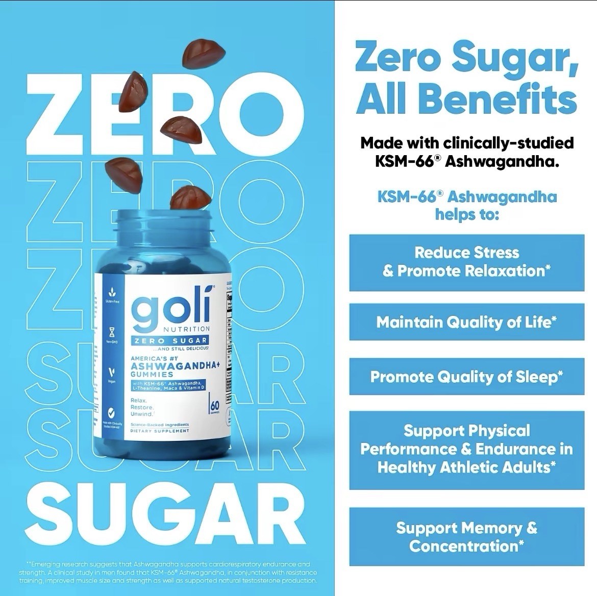 Goli Zero Sugar Trio Gummies Apple Cider Vinegar Ashwagandha Probiotic 3 Pack