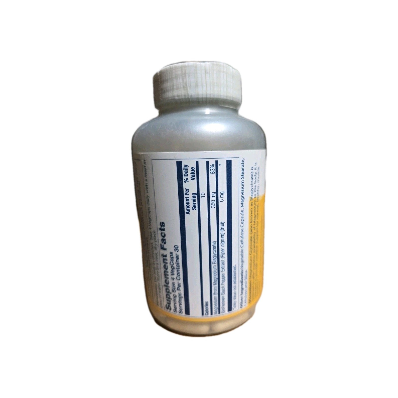 Solaray Magnesium Glycinate 350 mg 120 VegCaps Higher Absorption Exp: 2028