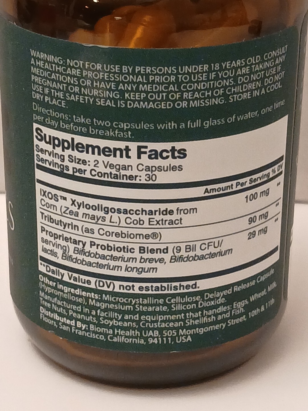 BIOMA Probiotics for Weight Management & Digestive Health 60 Vegan Capsules