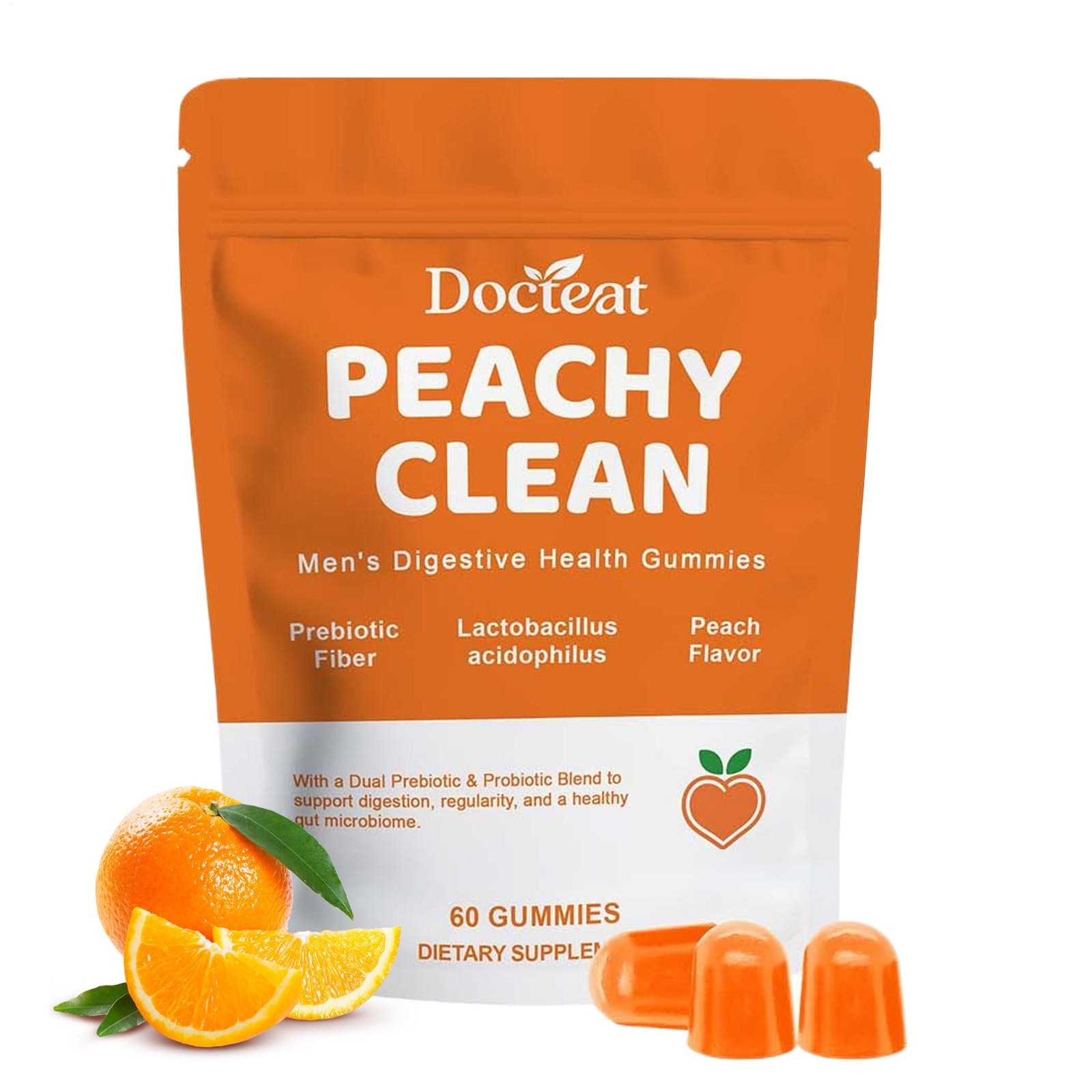 Peachy Clean Prebiotic Fiber Gummy, Clean Fiber Gummies for Men