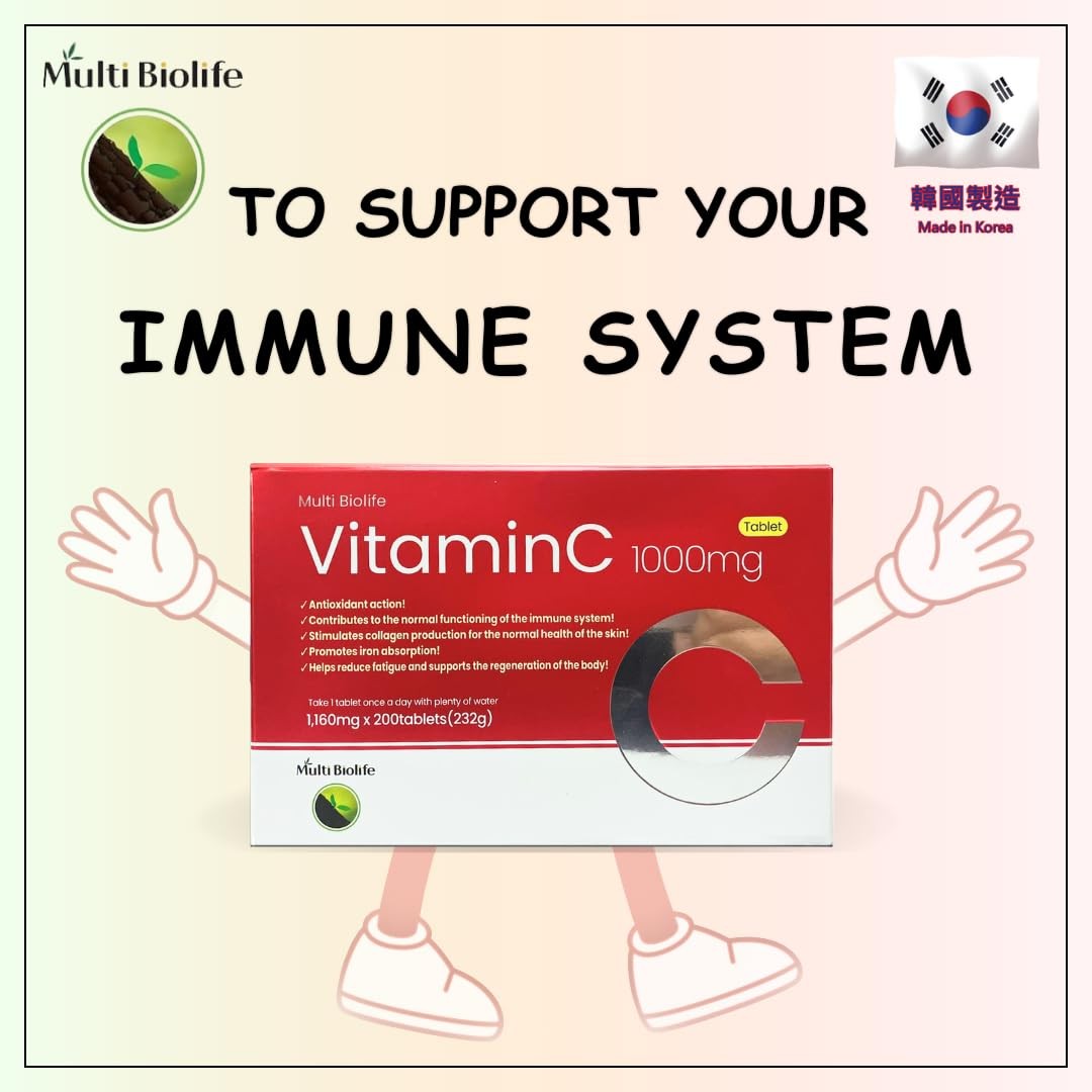 Multi Biolife Vitamin C 1000mg 200 Tablets Immune Support Antioxidant 1 Tablet