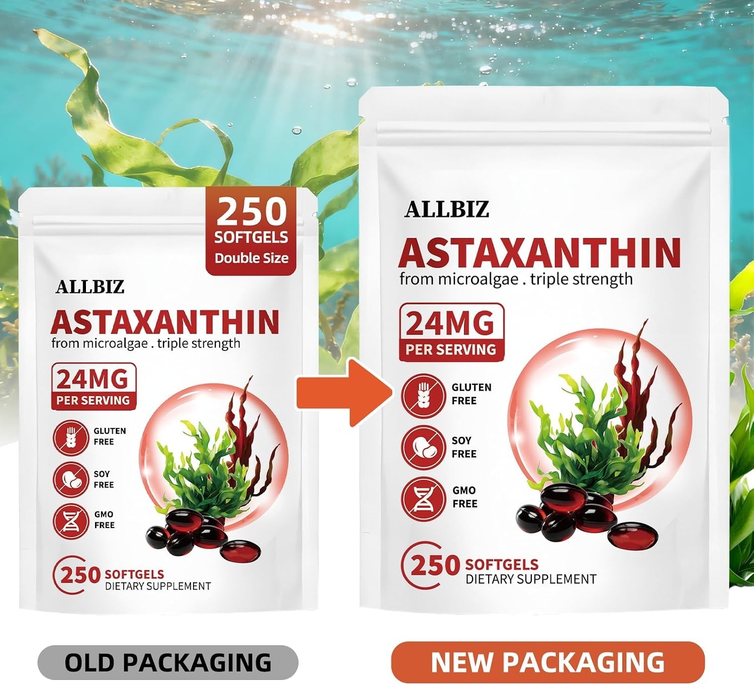 Astaxanthin 24mg | 250 Softgels | 250-Day Supply 250 Count (Pack of 1)