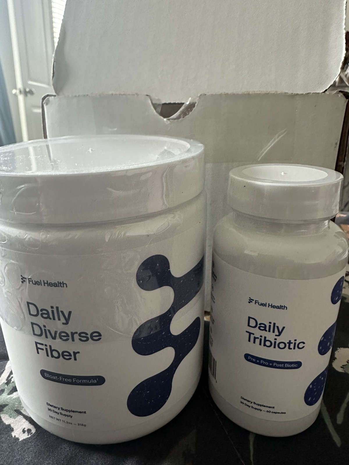 gut health fiber powder & Tribiotic capsules