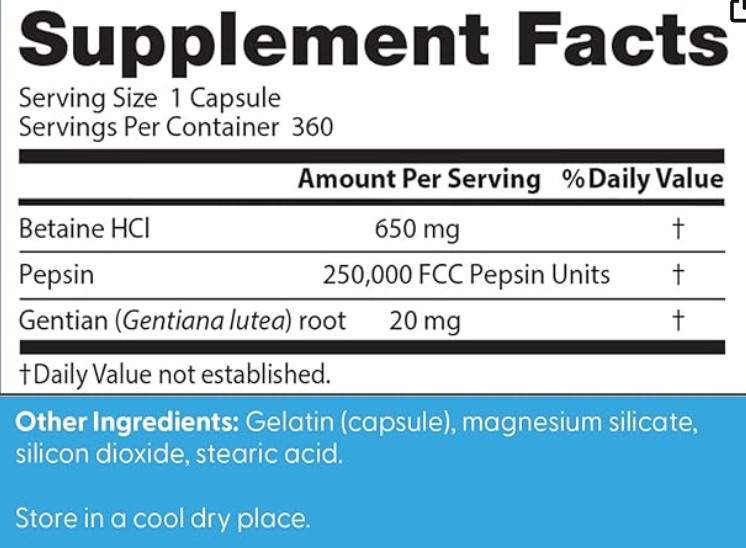 3X Doctor’s Best, Betaine HCI Pepsin & Gentian Bitters, 360 Capsules Exp 07/2026