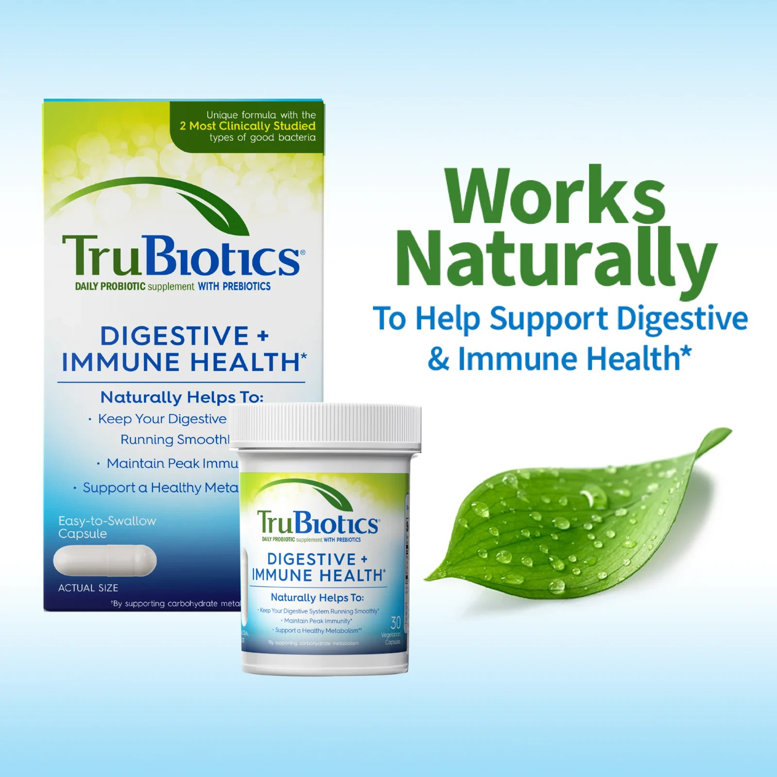 3~TruBiotics DIGESTIVE & IMMUNE HEALTH Daily Probiotic 30ea exp 09/27 NEW/SEALED