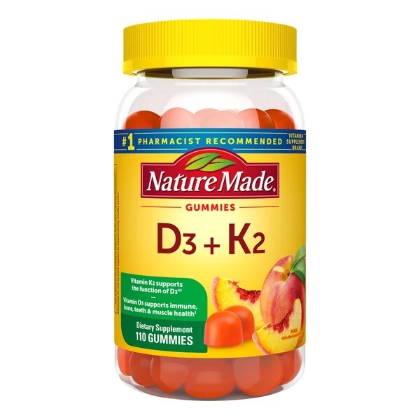 Nature Made D3 + K2 Gummies, 110 Gummies – EXP 06/2026 New – Free Shipping!