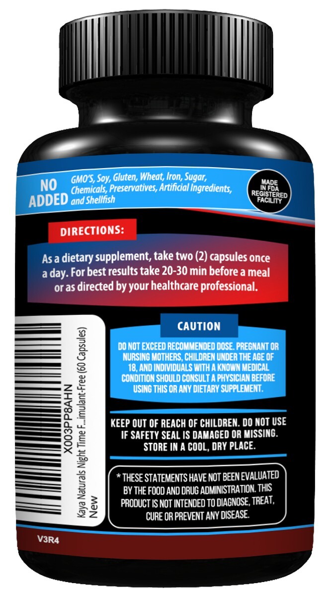 Night Time Fat Burn Supplement 60ct, Metabolism Support, Healthy Weight Loss
