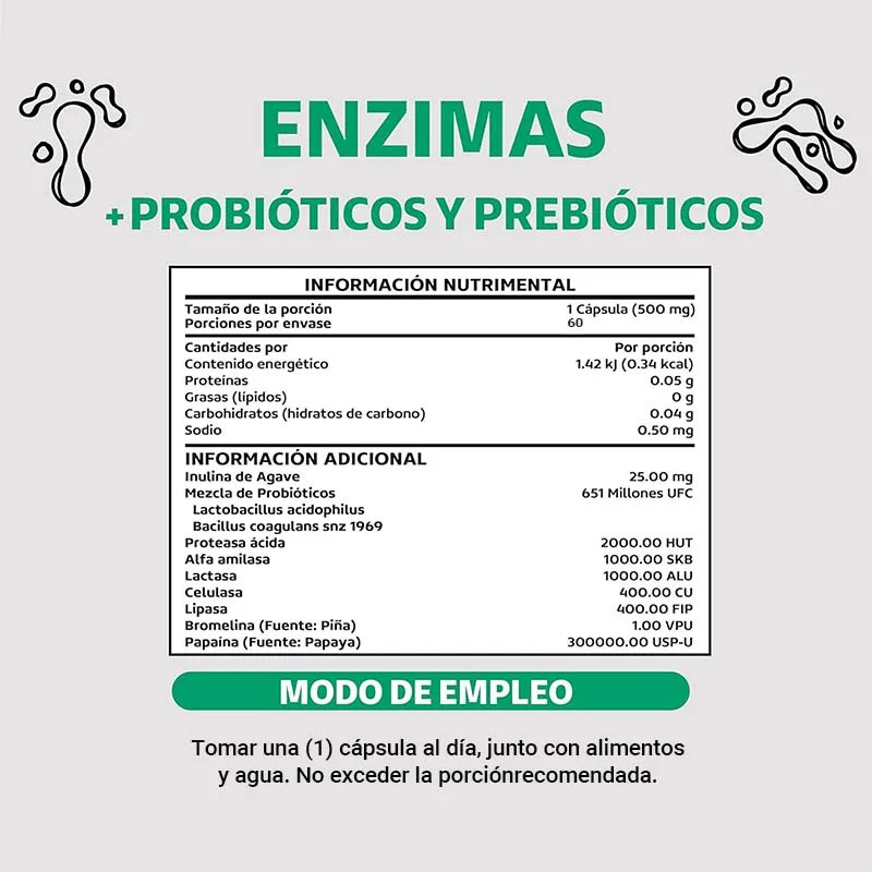 Enzymes +Probiotics and Prebiotics 60pcs,Promote Digestion & Absorption,Vitality