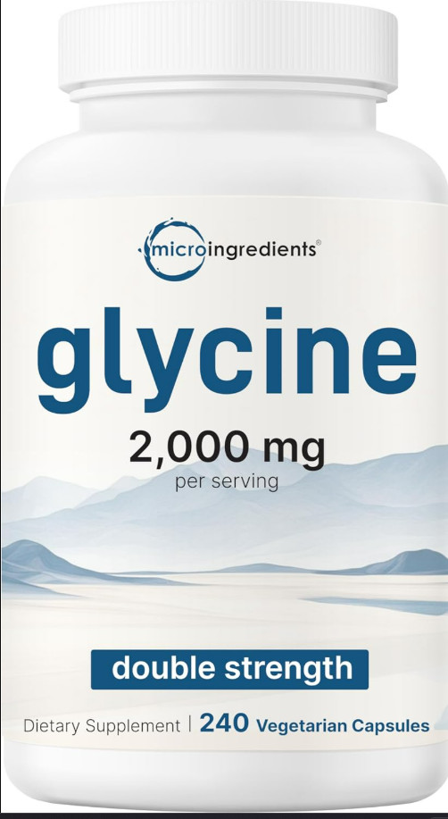 Glycine 2000mg Veggie Capsules Sleep Support Non-GMO Gluten Free Amino Acids Max