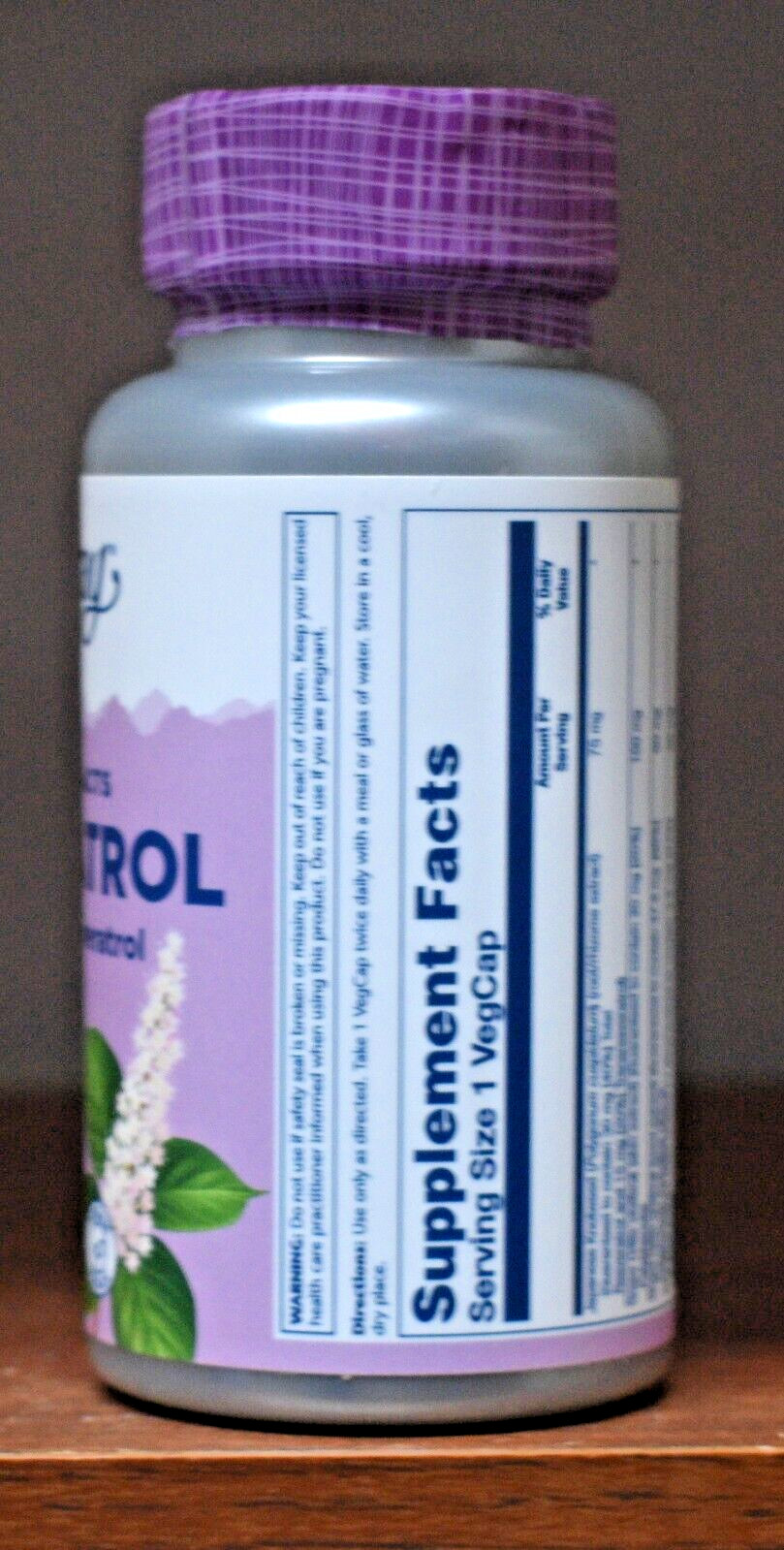 Solaray Resveratrol 75 mg 60 Capsules VegCaps Total Vital Extracts 75mg