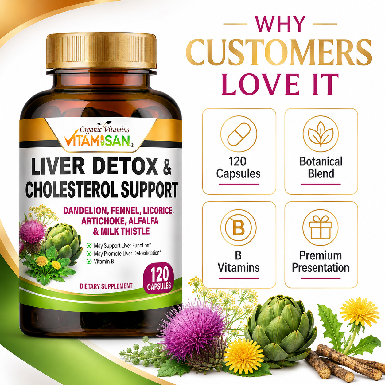 #1 Tablets liver clean health support fat naturals detox cleanse 120 cap