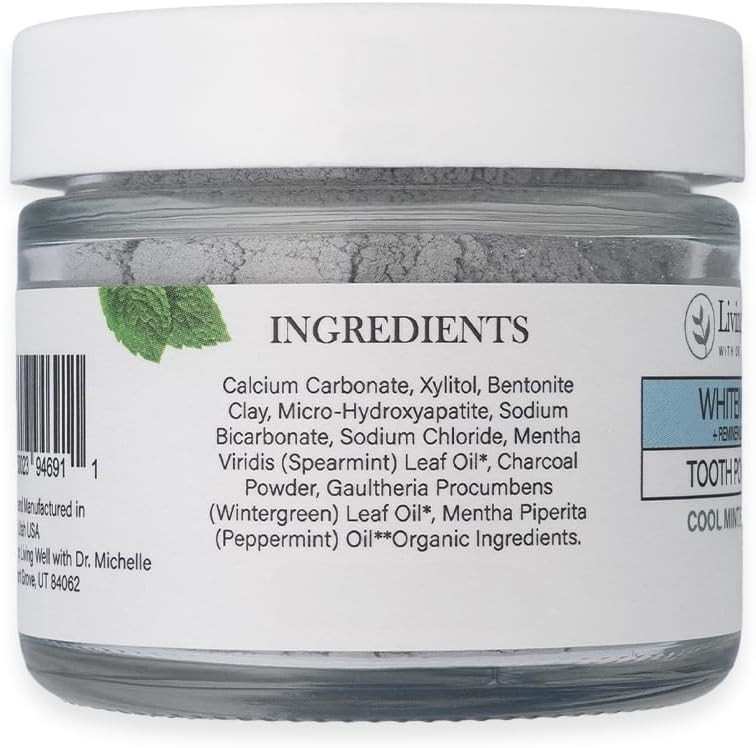 Remineralizing & Whitening Tooth Powder Cool Mint | Fluoride-Free Hydroxyapat…