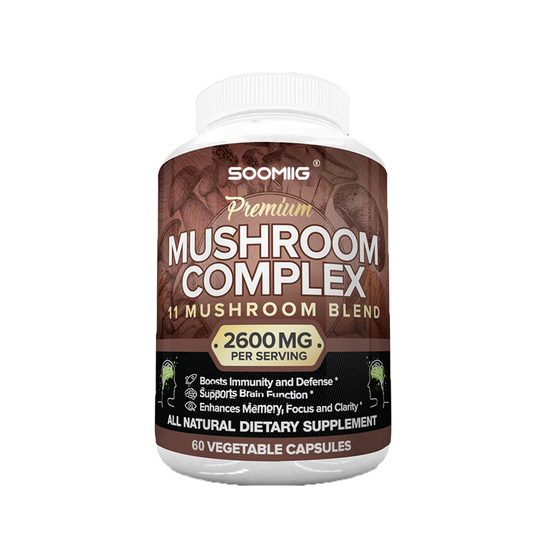 Organic Mushroom Complex Supplement with Lions Mane 30/60/120Capsules