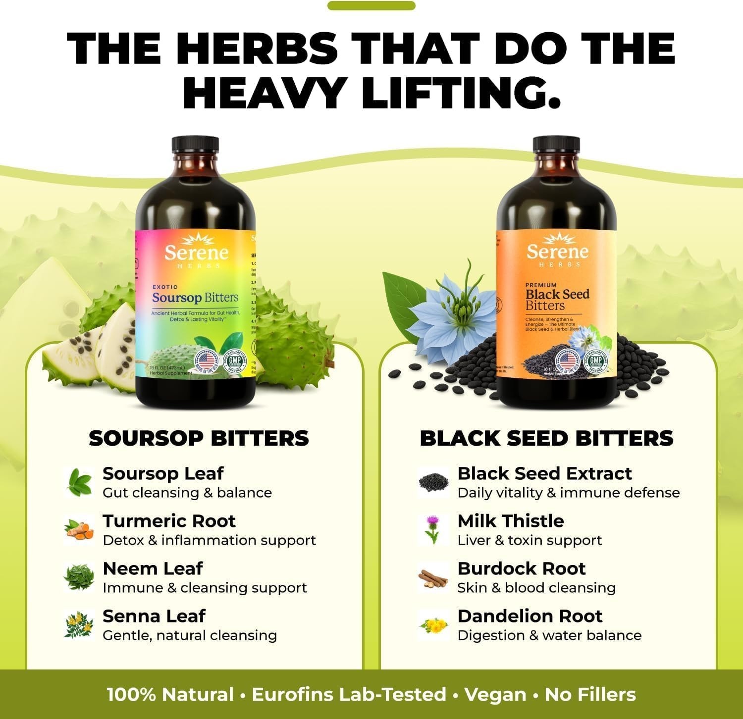 Soursop Bitters & Black Seed Bundle | Gut Health Immune Support | 32 oz