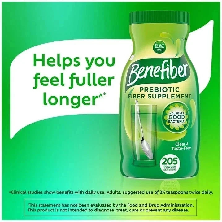 2 Pack – Benefiber Daily Prebiotic Fiber Supplement Powder, Unflavored, 28.9 oz.
